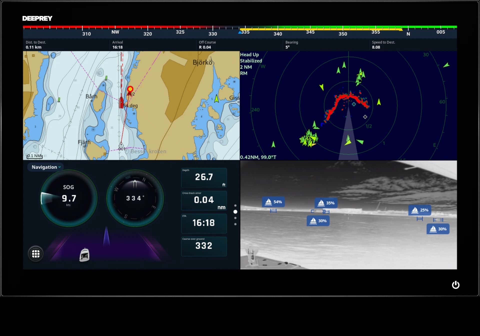 Deeprey MFD 19 chartplotter — front view